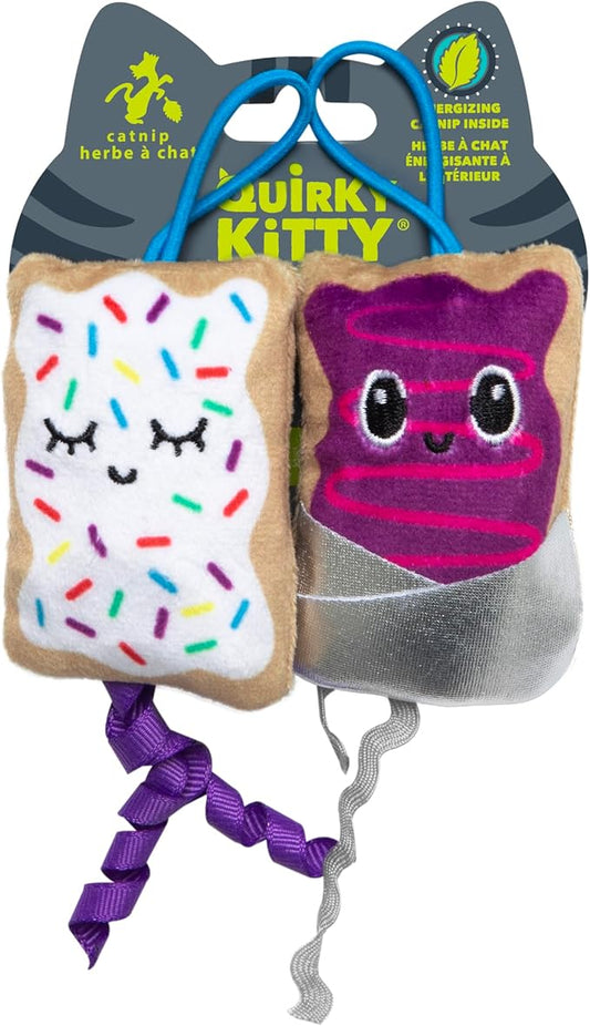 Quirky Kitty Flingin Purr Tarts Catnip Filled Interactive Cat Toys, Pack of 2