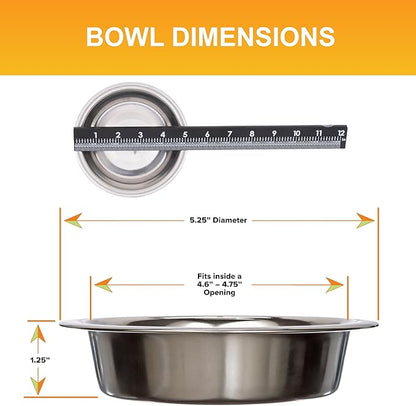 Neater Pet Brands 1 Cup (8 oz.) Shallow Stainless Steel Cat Bowls, Set of 2 Neater Feeder Replacement Bowls (Express & Deluxe), Metal Cat Dishes for Food and Water, Whisker Friendly, Dishwasher Safe