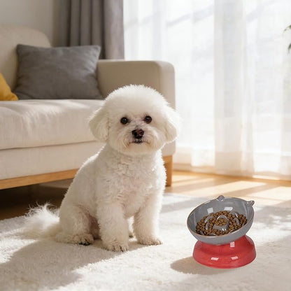 Ceramic Slow Feeder Dog Bowl, Elevated Maze Food Dish with Heavy Base, Anti Choking & Reduce Bloating, Raised Feeding Bowl for Small Medium Dogs (Grey)