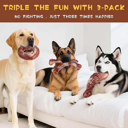 2 Pack Dog Chew Toys for Aggressive Chewers,Indestructible Dog Toy for Small/Medium/Large Dogs-Tough Nylon Teething Bone Toy for Teeth Cleaning and Training