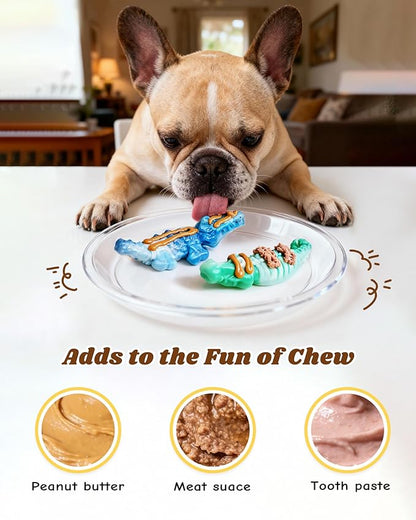 Tough Dog Toys for Aggressive Chewers 2 Pack, Indestructible Dog Toy for Large Dogs, Durable Dog Toys to Keep Them Busy for Large Breed, Teeth Cleaning and Training, Beef Flavor
