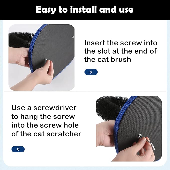 [Upgraded Version] Pehum Anti Fall Down Cat Arch Self Groomer and Massaging Brush for Indoor Cats,Cat Scratching Pads,Cat Toys (M: Brush Height：13.4")