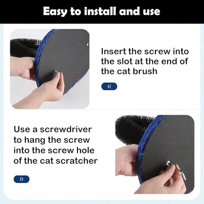 [Upgraded Version] Pehum Anti Fall Down Cat Arch Self Groomer and Massaging Brush for Indoor Cats,Cat Scratching Pads,Cat Toys (M: Brush Height：13.4")