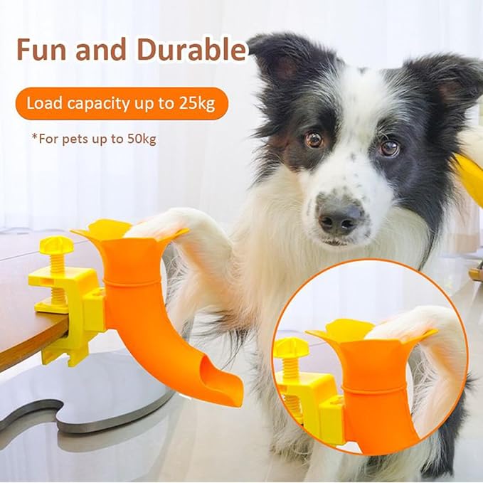 Automatic Ball Launccher for Dogs - Interactive Indoor Outdoor Mini Tennis Ball Thrower with Multi-Angle Clamp | Eco-Friendly ABS Pet Toy for Home Yard Park Orange/Yellow 28.5cm 1 Piece