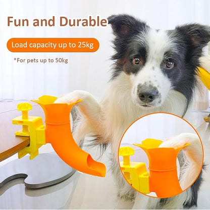 Automatic Ball Launccher for Dogs - Interactive Indoor Outdoor Mini Tennis Ball Thrower with Multi-Angle Clamp | Eco-Friendly ABS Pet Toy for Home Yard Park Orange/Yellow 28.5cm 1 Piece