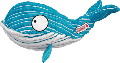 KONG Cuteseas Rufflez Soft Ridged Plush Dog Toy (Shark/Whale)