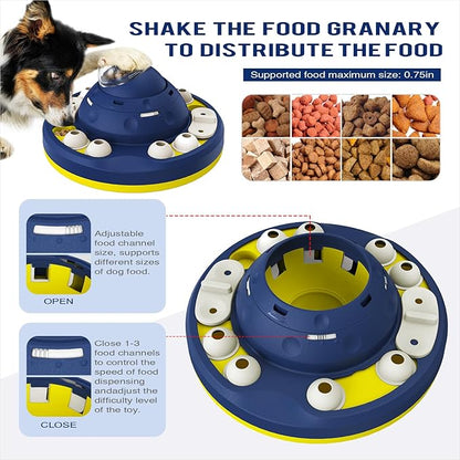 KADTC 2 Levels of Step-by-Step Challenge,Beginner to Advanced,Large Size Dog Puzzle Feeder Toy - U.S. Brand - Design Shake-to-Release Treat Food Dispenser for Dogs Mental Stimulation Enrichment Toys
