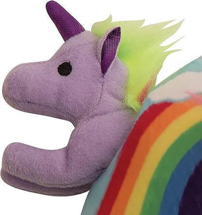 Snugarooz Hide & Seek Rainbow Dog Toy with Repair Patch – Interactive Plush Rainbow with 3 Squeaky Unicorns – Designed for Fun and Engaging Play for Your Pup