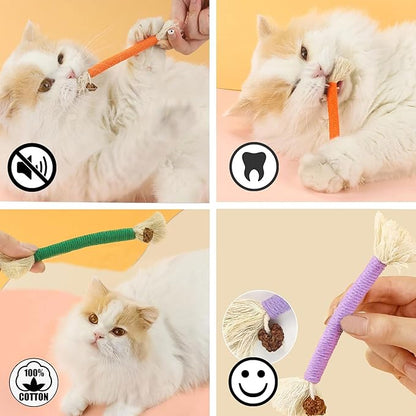 Cat Toys 21Pack Silvervine Chew Stick Kitten Treat Catnip Toy Kitty Natural Stuff Catnip Matatabi for Cleaning Teeth Indoor Dental Snack Interactive