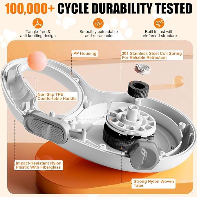 16Ft Retractable Dog Leashes for Small & Medium Dogs - Adjustable Tension Control, Lightweight & Durable, Perfect for Walking/Hiking/Training, Easy-Grip Handle, Safety Lock Feature