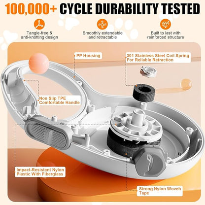 16Ft Retractable Dog Leashes for Small & Medium Dogs - Adjustable Tension Control, Lightweight & Durable, Perfect for Walking/Hiking/Training, Easy-Grip Handle, Safety Lock Feature