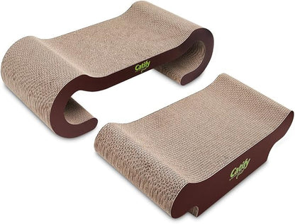 Best Pet Supplies Catify Cat Scratcher, Fun Interactive Scratchers, Posts, Poles, Claw Safe, Furniture Saver Indoor Play Support Natural Cat Behaviors Heavy Duty - Lounger I, 22.875 x 10.25"