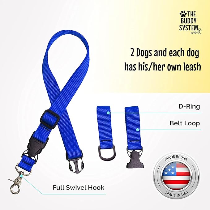 The Buddy System Accessories for Our Dog Leashes Made in USA (Extra Buddy, Regular Dog Blue)