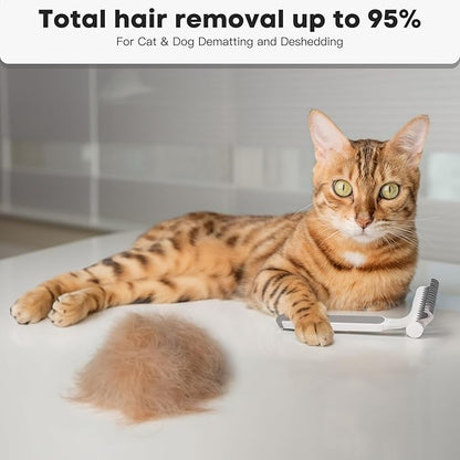 Undercoat Rake for Cats & Small/Medium Dogs - Deshedding Brush Dematting Comb for Pets Remove Loose Hair & Matted Fur, Deshedding Grooming Tool for Kitten, Puppy, and Horses(Grey)