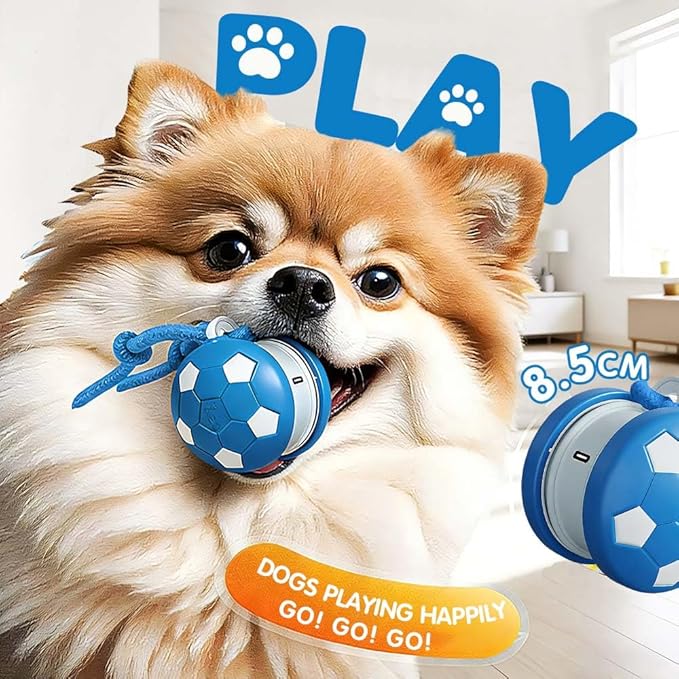 Interactive Dog Toys, 2026 Upgraded Motion-Activated Electric Automatic Rolling Ball with Rope, Random Path Movement, Rechargeable Boredom Relief Toy for Small Medium Large Dogs (Orange)