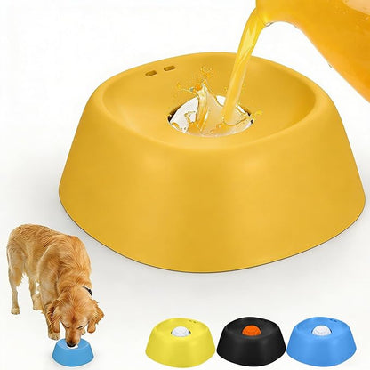 Dog Lick Bowl, Slow Feeder Dog Bowls for Liquid Treat, Dog Licking Bowl with Rolling Balls, Dog Cat Enrichment Toys - Interactive Slow Feeder & Anxiety Relief, for Large Medium Small Puppy (Yellow)