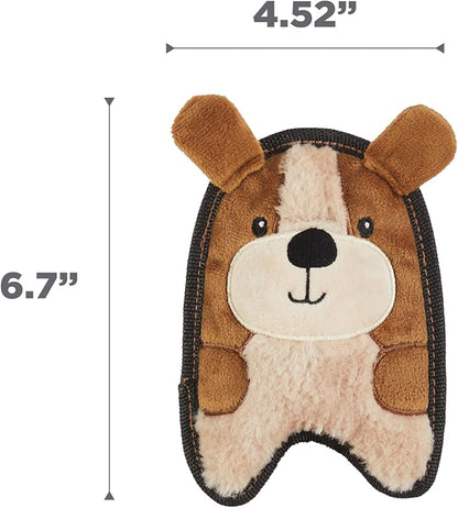 Outward Hound Durablez Tough Plush Squeaky Dog Toy, Puppy, Brown, XS