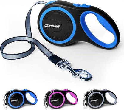 26 FT Retractable Dog Leash with No Tangle, Heavy Duty Great Leash for Dog up to 110lbs, One-Handed Brake, with Non-Slip Handle, Strong Nylon Tape for Small, Medium and Large Dogs