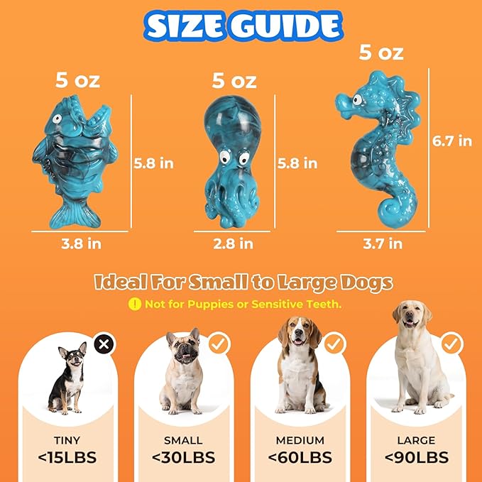 Dog Toys for Aggressive Chewers: 3 Pack Dog Chew Toys for Medium Large Dogs, Bacon Flavored Indestructible Dog Toy, Dense Nylon Tough Dog Toy to Keep Them Busy, Reduce Boredom