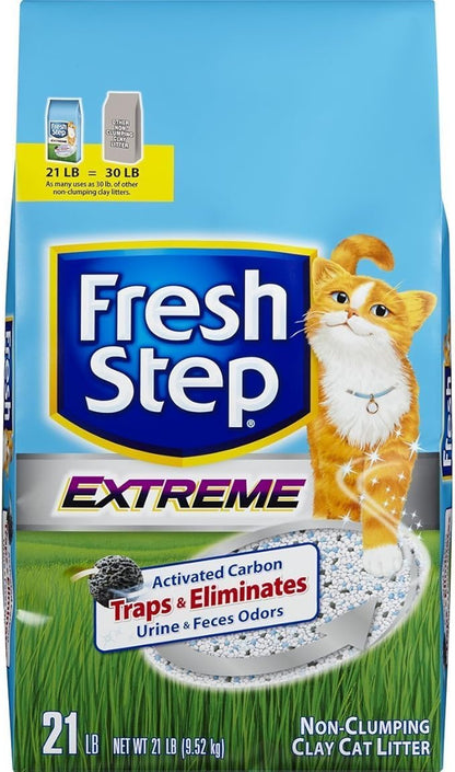 Fresh Step Extreme Clay, Non Clumping Cat Litter, Scented, 21 Pounds