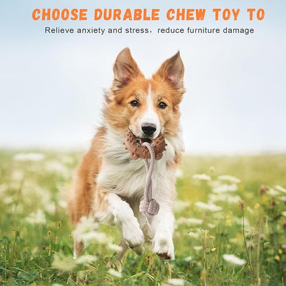 Dog Rope Toy for Medium and Small Dogs Interactive Puppy Toys Tug of War Rope Tether Tug Outdoor Dog Toy 1 Knot Puppy Teething Chew Cotton with PVC Doughnut (Blue)