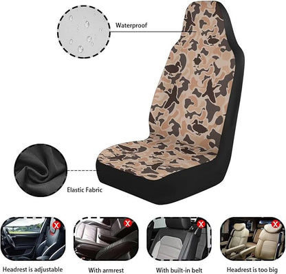 Duck Hunting Car Seat Covers Waterproof Breathable Front Seat Cover Set of 2, Easy to Install Vehicle Front Seats Interior Protector Suitable for Most Car Auto SUV Sedan Truck