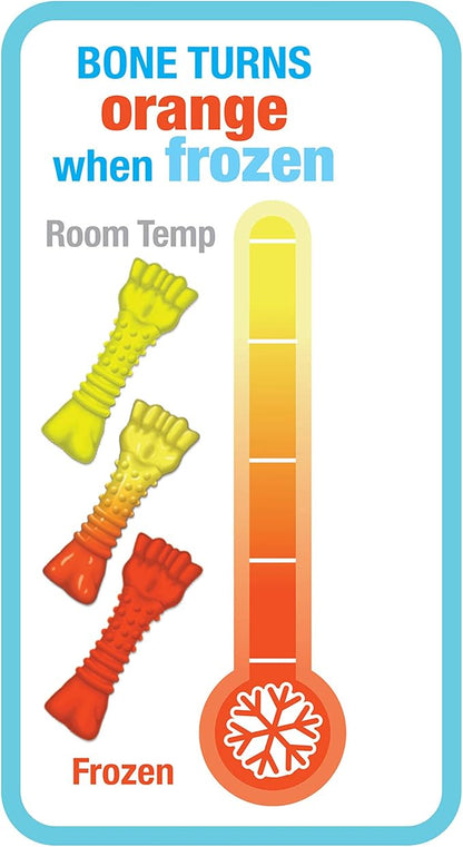 Nylabone Freezer Knuckle Bone Puppy Chew Toy, Soothing Teething Toys for Puppies, Color Changing, Lamb & Apple Flavor, Small Dogs - Up to 25 lbs., 1 Count