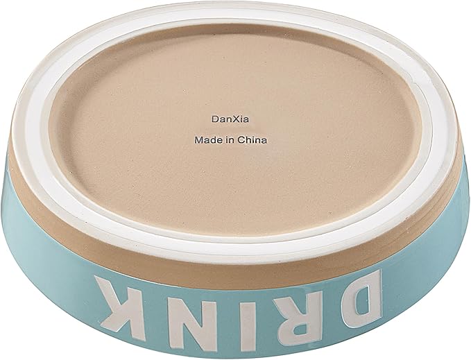 8" Non-Slip Ceramic Dog Bowl, 40 Oz Heavy-Duty Dog Food/Water Dish, Pet Feeding Bowl for Small and Medium Dogs, Food Grade Porcelain Pet Feeder Bowl, Microwave and Dishwasher Safe
