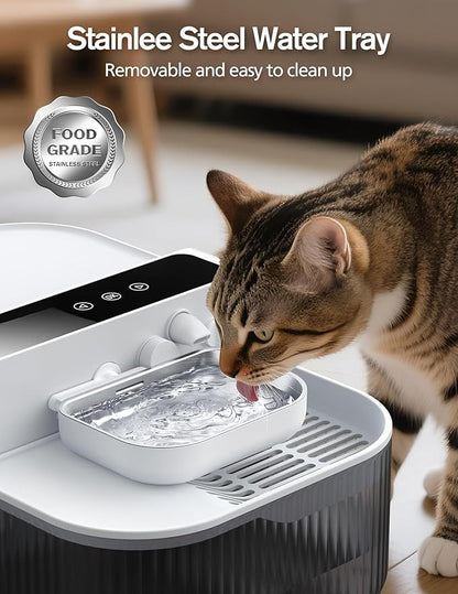 3.5L Wireless Cat Water Fountain with No Filters, 180-Day Battery & Precision Flow Control,Smart Pet Water Dispenser with Wastewater Separation & Custom Scheduling for Cats & Dogs, White