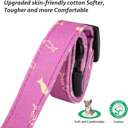 Cotton Handmade Dog Collar Cute and Distinctive Patterns Purple Fish with Pendant for Girl Boy Dogs Collars S
