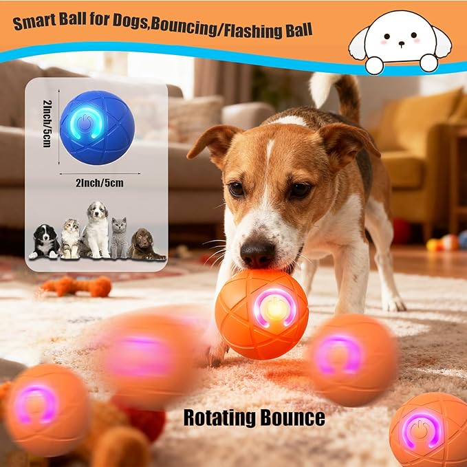 Valentines Day Gifts Dog Balls Interactive Dog Toys 2pc Shaky Ball Toy for Dogs Electric Rolling Pet Toy Dogs ball launcher Dog Chew Toys Rolling Balls for Do gs Smart Jumping Ba ll Training Jolly Toy