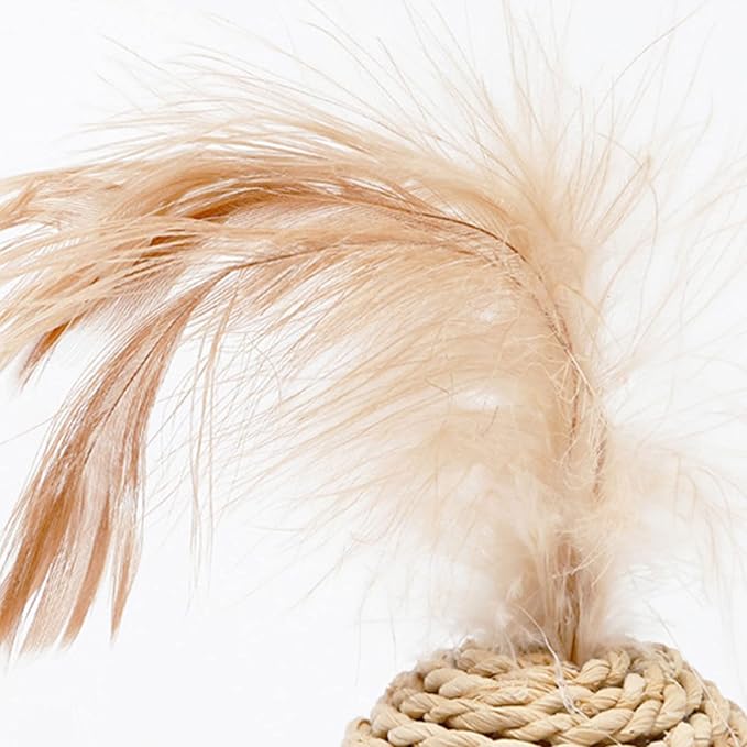 Cute Small Rattan-Ball Cat Toy Built-in-Bell Feather Cute Playing Training Toy For Cat Kitten Puppy Pet Supplies Kitten Toy For Indoor Cat Kitten Toy For Indoor Cat Rattan-ball Kitten Toy For Indoor
