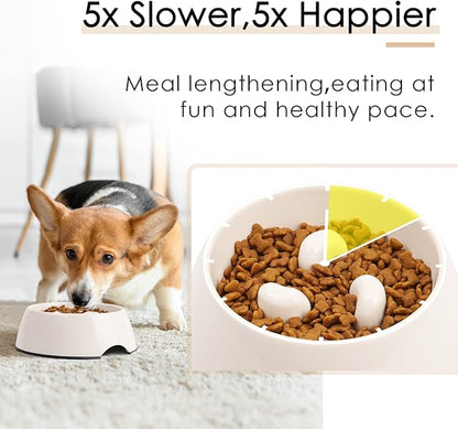 Super Design Slow Feeder Dog Bowl, 1.5 Cup, Non-Slip, Heat-Resistant, Suitable for Medium to Large Dogs