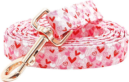 Dog Leash-Valentine's Holiday Love Heart Print Boy/Girl Durable Strong Dog Leashes Heavy Duty Comfortable Padded Pet Leash for Small Medium Large Dogs