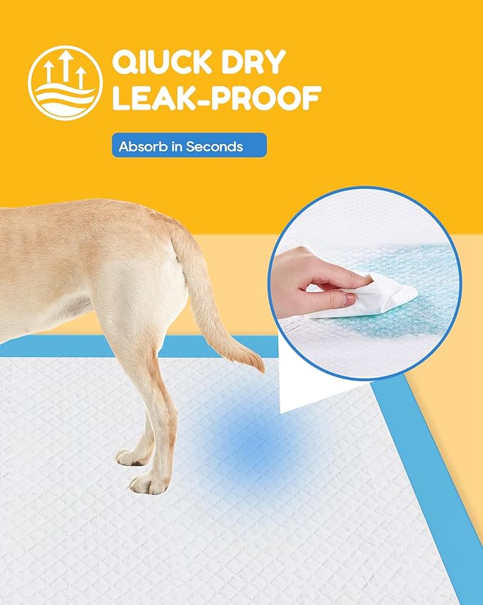 100 Count-30" x 36" XXL Puppy Pads, Extra Large Pee Pads for Dogs, Super Absorbent Disposable Dog Training Pads, Quick Drying, Leak-Proof, Ultra Thick Potty Pads for Dogs, Puppies, Doggie, Cats