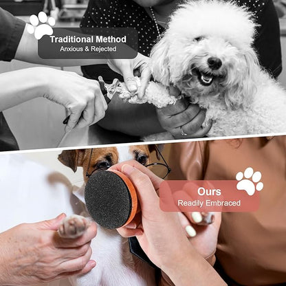 Dog Nail File with 6Pcs Replaceable Filing Disc, Dog Scratch Board for Safe and Easy Nail Care, Dogs Nails Scratch Board Ensures Smooth and Healthy Nails for Dogs and Cats