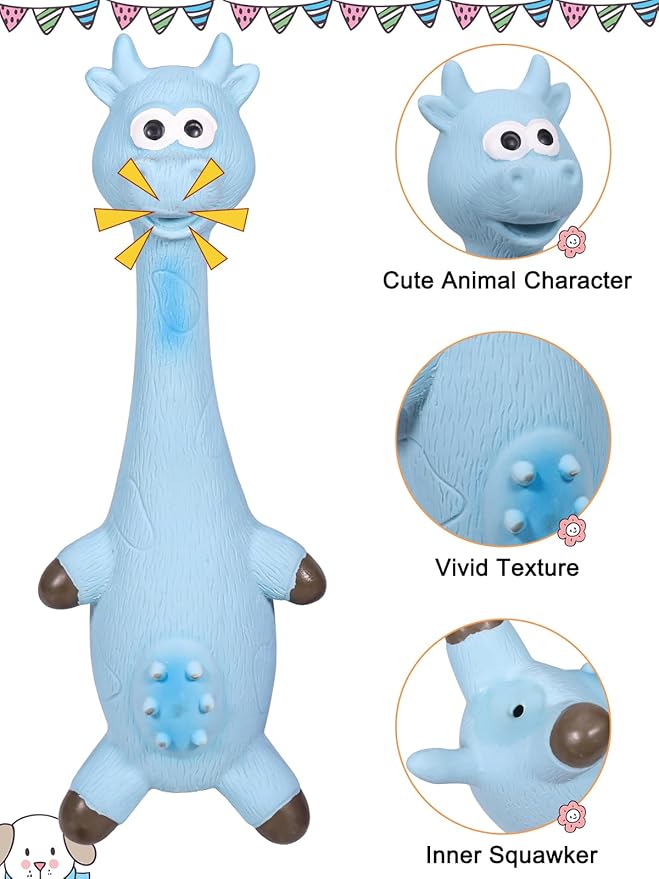 SCHITEC Squeaky Dog Toys, [2 Pack] Squawking Latex Toy with Interactive Squeaker, Squeak Rubber Duck Chicken for Medium Small Dogs