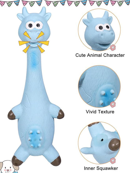 SCHITEC Squeaky Dog Toys, [2 Pack] Squawking Latex Toy with Interactive Squeaker, Squeak Rubber Duck Chicken for Medium Small Dogs