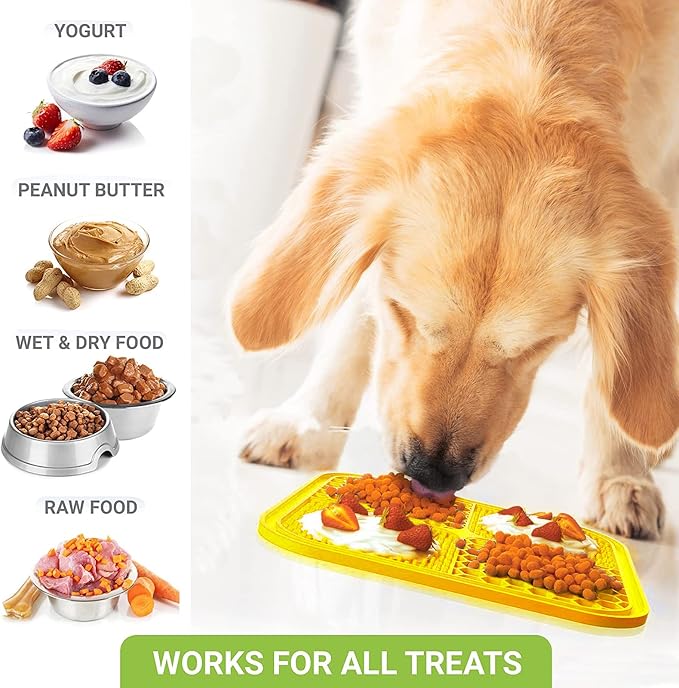 Dog Licking Mat, 3 Pcs Large Licking Mat for Dogs with Suction for Anxiety, Peanut Butter Dog Licking Mat Slow Feeder Dispensing Treater Lick Pad for Dogs Cats Grooming Bathing and Training