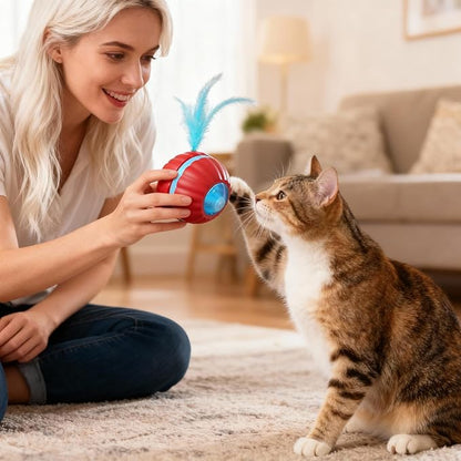 2 Packs Interactive Cat Toys for Indoor Cats,Automatic Moving Kitten Toys,Cat Toys for Bored Indoor Adult Cats,Smart Rechargeable Cat Enrichment Toys for Cats to Keep Them Busy, Cat Balls Pet Toys