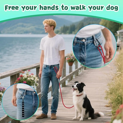 Flirt Pole for Dogs with Rope Toys, Adjustable Lightweight Interactive Pet Training Pole for Small to Medium Dogs (Red)
