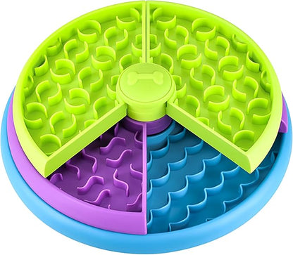 Slow Feeder Dog Bowls - 3 Layers, Interactive Dog Puzzle Game, Anti-Slip Slow Eating Bowl, Maze Dog Food Bowl, Anti-Choking Puzzle Feeder for Dogs & Cats