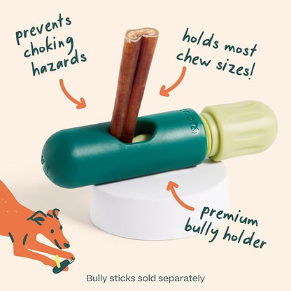 WOOF BullySafe - Bully Stick Holder - Durable Dog Chew Holder for Safe, Long-Lasting Play - Easy to Clean - No More Swallowed Ends - for Dogs 10+ lbs