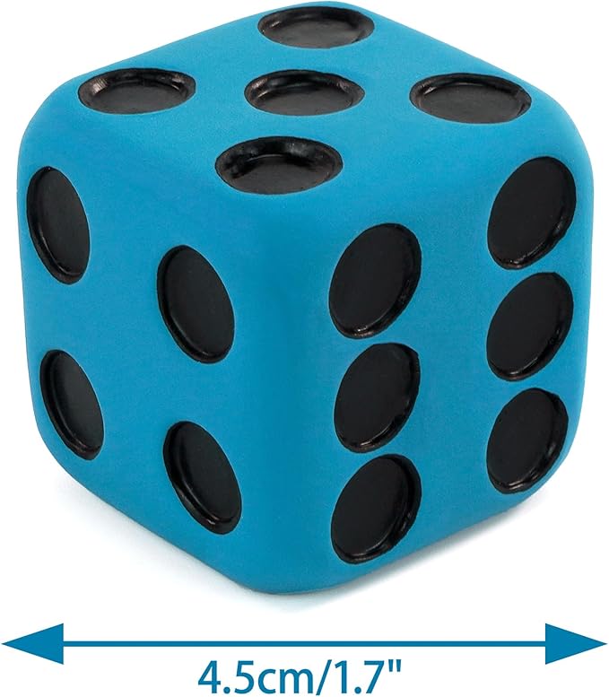 CHIWAVA 4 Pack 1.7" Squeaky Latex Dog Toys Dice Puppy Fetch Interactive Play for Small Dogs
