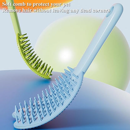 Cat Brush for Shedding Dog Brush Hair Cleaning Comb Bath Massage Tool for Shedding & Grooming, Remove Loose Hair, Cat Shape, Silicone Bristles (Purple)