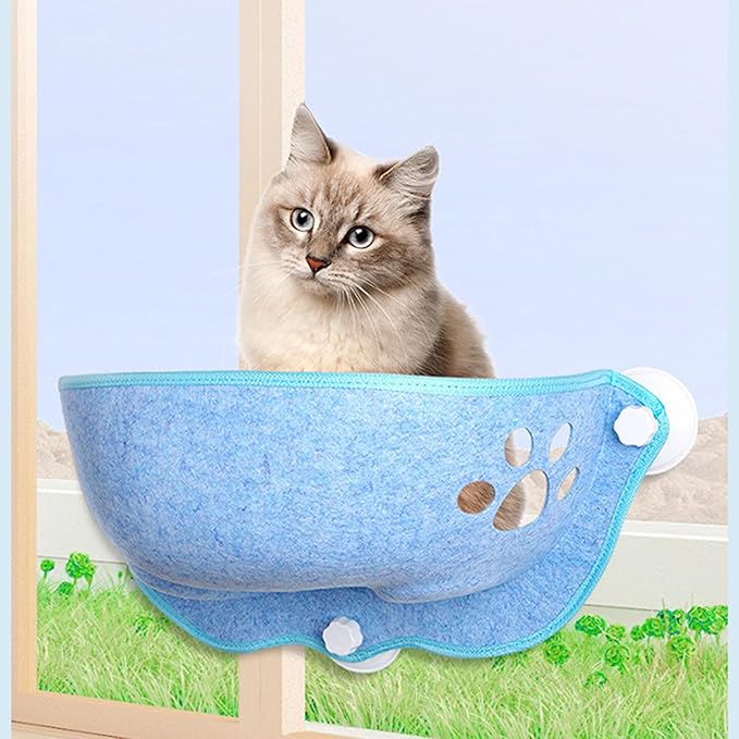 Window Hammock for Cats with Suction Cups Lounging Bed Perch Breathable Cloth Resting Bed Hammock