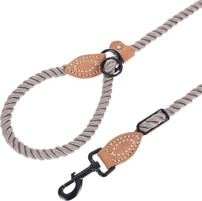 Mile High Life Hands Free Dog Leash, Crossbody Waist Leash with Genuine Leather Connection, Multifunctional Adjustable Slip Lead for Dog Walking Running (Camel, 8FT)