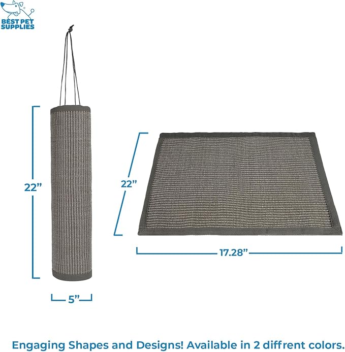 Best Pet Supplies Catify Cat Scratcher, Fun Interactive Scratchers, Posts, Poles, Claw Safe, Furniture Saver Indoor Play Support Natural Cat Behaviors Heavy Duty - Log (Gray), 22 x 17.28