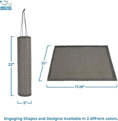 Best Pet Supplies Catify Cat Scratcher, Fun Interactive Scratchers, Posts, Poles, Claw Safe, Furniture Saver Indoor Play Support Natural Cat Behaviors Heavy Duty - Log (Gray), 22 x 17.28