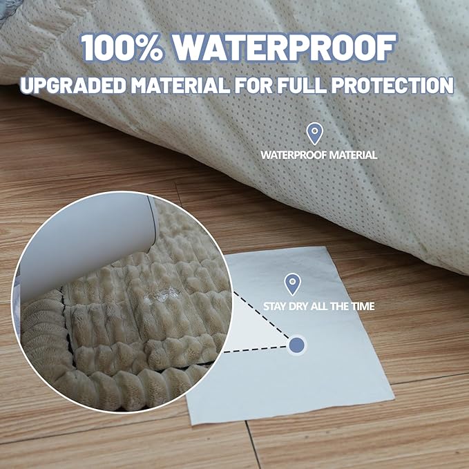 Waterproof Backseat Pet Bed Mat,Soft Plush Pet Seat Cover, Thickened Backseat Dog Bed Mat, Washable & Non-Slip Travel Pet Mat for Small Medium Dogs, Fits Car, Truck & SUV